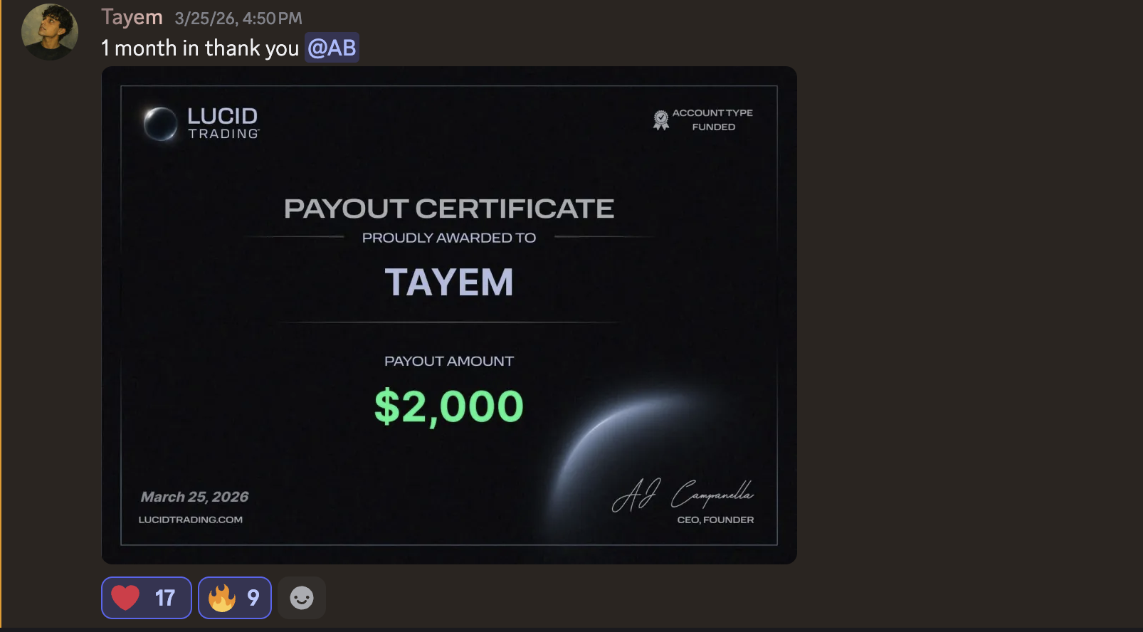Student payout 5